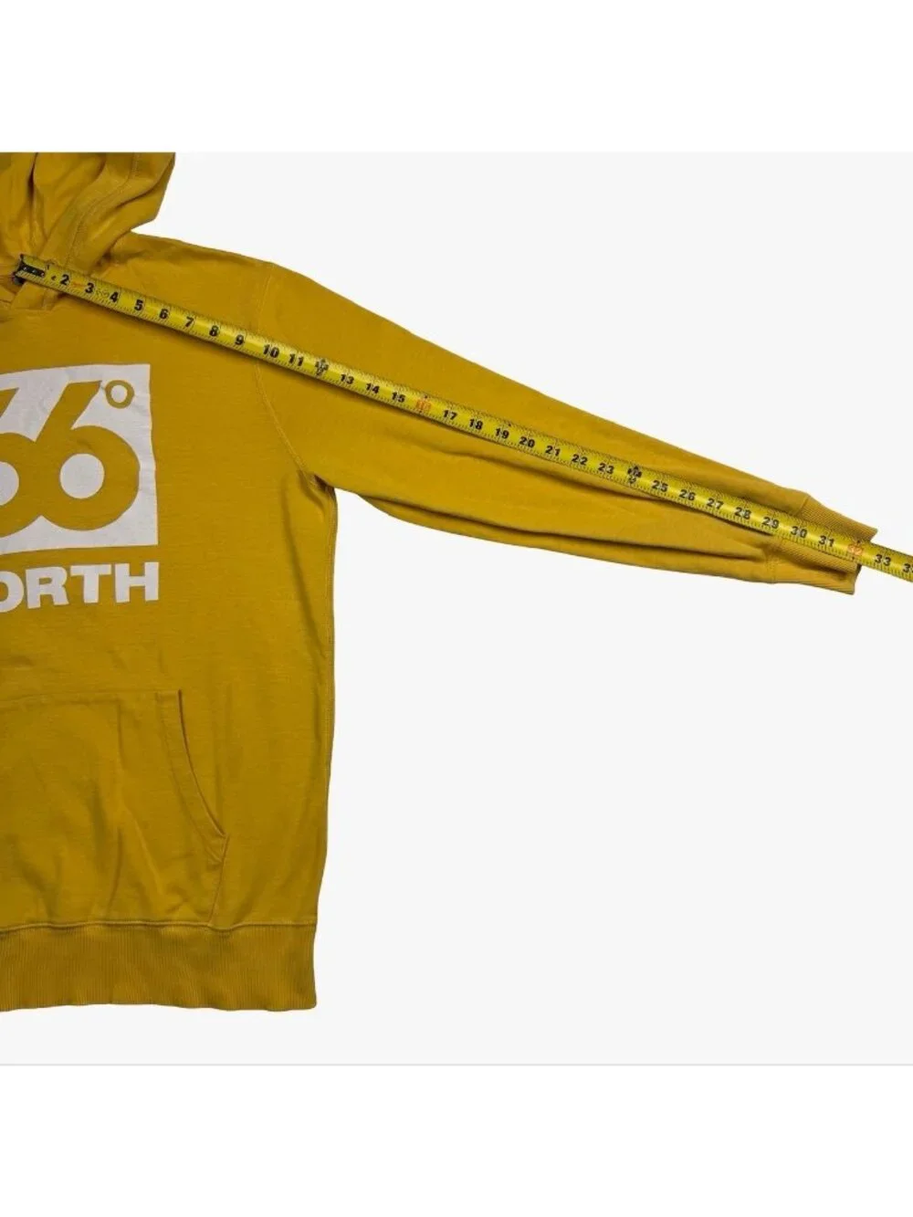 66° North Iceland Men's 100% Cotton Blend Logo Hoodie Gold • Small_8